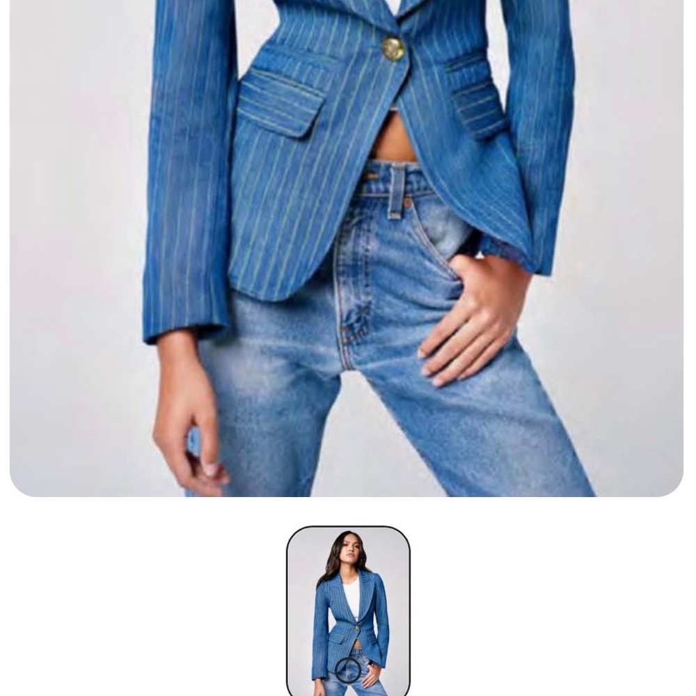 Smythe Denim Blue Striped Blazer - Picture 5 of 12